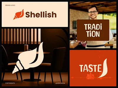 Cafeteria logo design, Sea shell brand brand identity branding cafeteria cafeteria logo cuisine design food logo identity logo logo design restaurant logo shell logo taste logo
