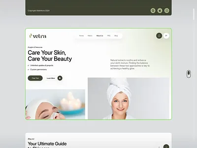 Skincare Landing Page Design animation beauty cosmetics cosmetology e commerce landing page landing page design natural online shop product design product page design skin skincare skincare landing page design skincare products skincare website uiux web design website website design
