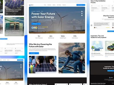 ⚡ Solarix – Clean Energy Landing Page Design hero section homepage landing landing page solar electricity solar energy solar energy landing page solar panel solar system sustainable ui uiux web design website