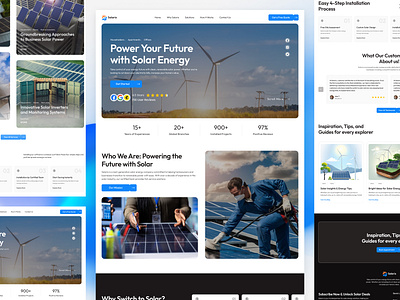 ⚡ Solarix – Clean Energy Landing Page Design hero section homepage landing landing page solar electricity solar energy solar energy landing page solar panel solar system sustainable ui uiux web design website