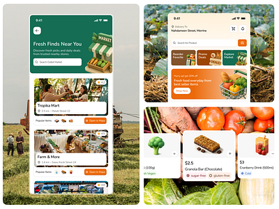 FreshlyGo - Market & Grocery App UI fresh freshmarket groceries groceryapp iosapp market mobileapp mobiledesign storemarket ui uiux vegetables website