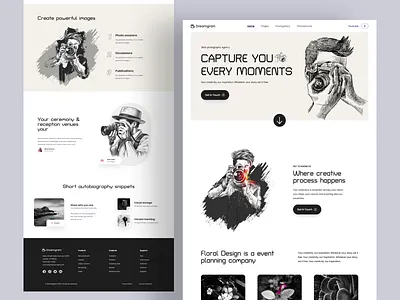 Photography Website Design honepage landing page menu minimal personal photography photoes photographer photography website saas project saas website design travel trending uiux design website design