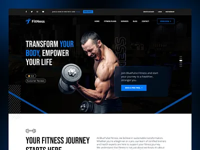 Modern Gym & Training Landing Page Design dark mode design dribbble figma fitness fitness website graphic design gym gym website landing page personal trainer training ui ui design ux ux design web design website website design workout