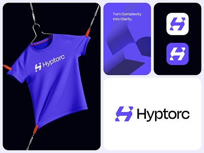 Hyptorc Branding abstract logo brand brand guidelines brand identity branding h logo icon innovative letter logo logo logo design logo designer logotype modern logo saas security software tech visual identity