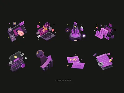 Icons blockchain comment crypto data illustration isometric web3