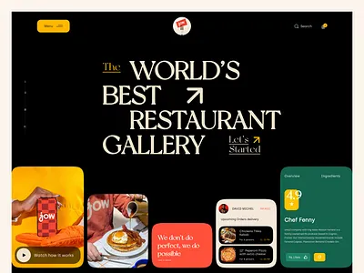 Food Website I Header Design darkwebdesign design figmadesign figmamockupdesign foodmockupdesign fooduidesign foodwebmockup foodwebsitedesign landing page design landingpage minimal modern design restaurantwebsitedesign ui uidesigner uiuxdesign webdesign website