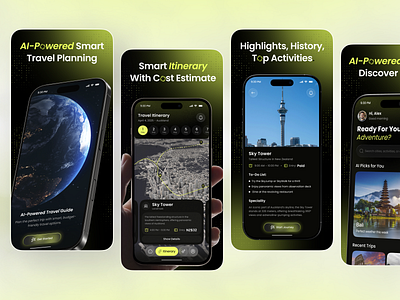 App Store Screenshots – AI Travel Assistant App ai ai app ai travel app app app design app store app store optimization app store preview app store screenshot apple store google play ios mobile mobile app play store play store screenshot playstore screenshot travel assistant app