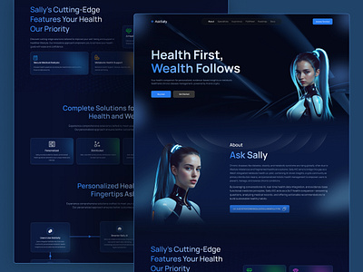 AI Mental Health Website ai ai health ai web ai website clean doctor doctors app flat health health care health website healthcare healthcare ai website healthcare web design landing page medical ai patient personalized health virtual care