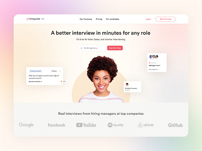 Hireguide ▪︎ Landing page aesthetic b2b designinspiration hiremanagement hiring management