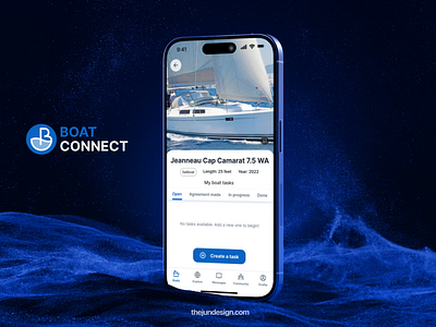 BoatConnect - Rent - Hire - Connect workers and Boat Owner animation app design best mobile design boat for hire freelance freelancer logo mobile app top app design ui ui ux