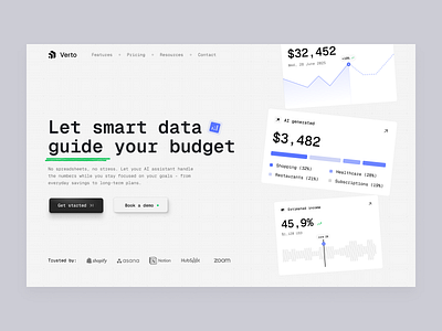 Verto home page ai design home landing page layo saas ui ux website