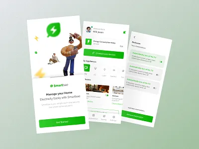 Smart Home App UI Design 3d appdesign appuidesign booking cleanui connectivity design home house iosapp mobileapp smart smarthome ui ux website