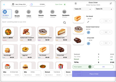 Food Ordering Kiosk food food delivery fooditems foodorder foodtrac online onlinefood tracking ui uidesign ux