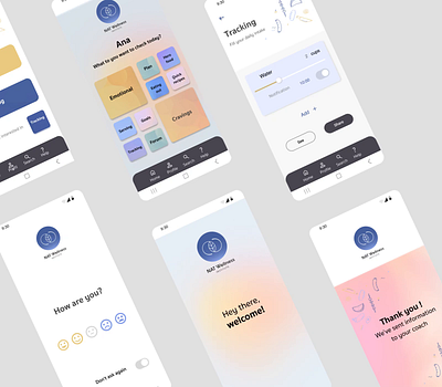 Nutrition App animation app blurred shapes design graphic design home logo nutrition tracking daily intake ui ux