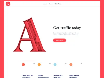 Marketing Agency Landing / Advertie 3d branding landing logo marketin minimal red typography