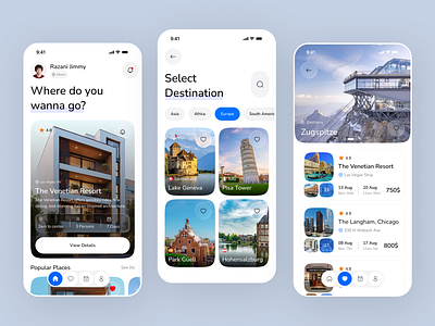 Travel Mobile App app design booking app clean design design trend hotel booking interface ios mobile app search travel travel agency travel app travel booking traveling trip ui ux vacation