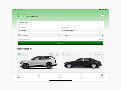 Carents - Car Rental App Tablet Version car rental app car rental app design figma mobile app mobile app design responsive design ui ui design ui designer uiux uiux design uiux designer ux ux design ux designer