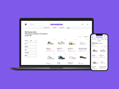 SNEAKEREIGN online store ecommerce mobile design online store sneakers ui ux web design