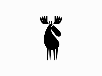 Playful Moose Logo animal branding cartoon cute deer design elk forest fun identity illustration kids logo mark mascot moose playful symbol vector