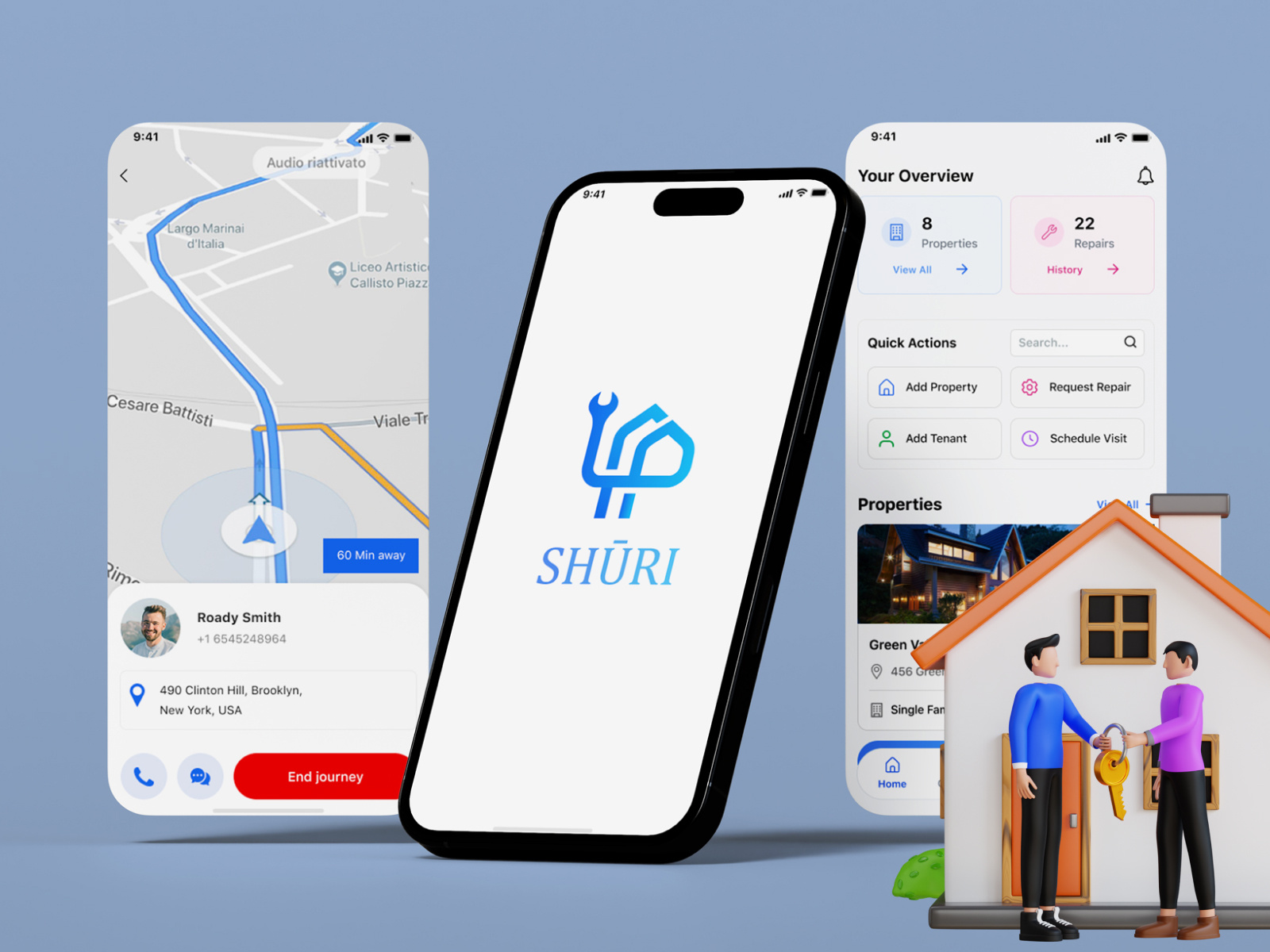 Shuri | Smart Property Management | Landlord & Tenant Services app design landlord mobile app service app tenant tracking ui