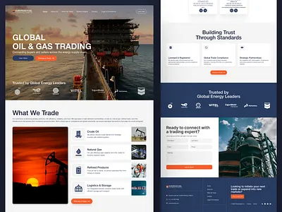 Oil & Gas Trading Web UI Solution b2bdesign businesswebsite cleanui corporatewebsite dribbble logistics minimaldesign multipagewebsite oilandgas professionaldesign responsivedesign tradingcompany uxdesign webdesign websiteui