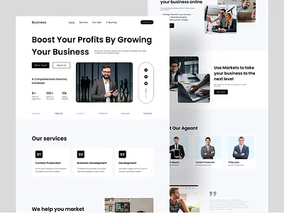 Business Landing Page Design b best ui bisness branding business business agency business landing page creative ui design design home page landing page marketing modern ui popular web ui uiux ux web webdesign website