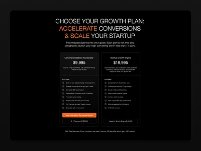 Studio.909 Design Agency Website Service Pricing Package Tiers ai founder funnel futuristic landing landing page levels offer offering packages price pricing saas services startup tech tiers ui ux website