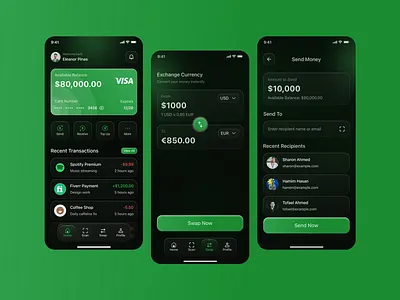 NeoPay – Modern Mobile Banking App UI appdesign bankingappui bankingux darkthemeui digitalbanking financeapp fintechdesign minimalui mobileappdesign mobilebanking neobanking ui uidesign uiux uxdesign