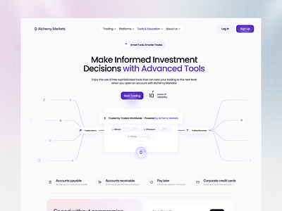 Alchemy Markets - Investment & Trading Platform Website blockchain crypto crypto design crypto landing page crypto platform cryptocurrency decentralized defi finance fintech investment landing page landing page design saas trading trading landing page trading platform trading website design web3