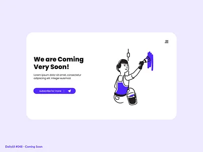 Coming Soon 048 coming comingsoon dailyui design illustration minimal purple simple soon tba ui ux
