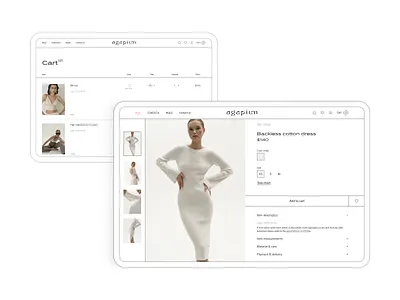 Agapium – Minimal E-commerce UI for a Luxury Womenswear Brand clothing ecommerce ecommerce ui design fashion light mode minimal modern online shop online store ui product design shop simple typography ui ui design ui ux design ux web design web ui website