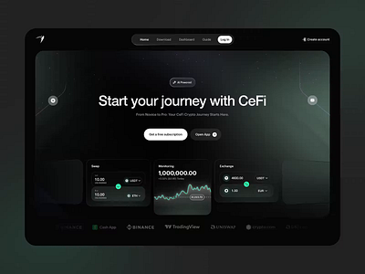 CEFI Crypto Web Landing Page UI Design animation crypto design landing landing page ui user centered user experience user interface ux uxui designer web designer website website designer