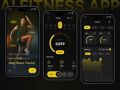AI Fitness App | Next Step Tracker Trending iOS App activity tracker ai application ai fitness app ai fitness coach ai fitness companion android app design fitness app fitness trainer app ios iosapp mobile app motion design pedometer step tracker step tracker app design ui ux workout app