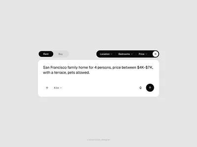 Text input ai button clean component filters grayscale input interaction light minimal real estate text area ui ux white window