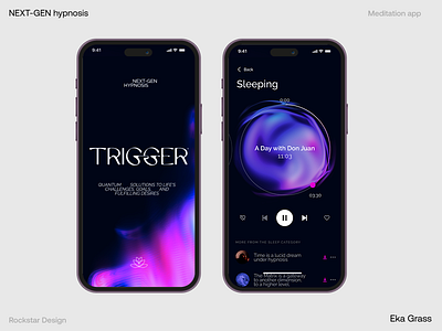 TRIGGER. NEXT-GEN HYPNOSIS APP hypnosis app meditation app sleep help app ui