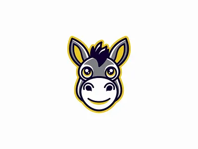 Playful And Friendly Donkey Logo animal branding cartoon design donkey emblem farm friendly fun icon illustration kids logo mark mascot sports vector