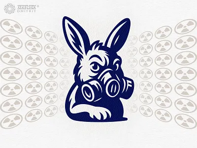 Rabbit in Gas Mask Logo animal in gas mask logo bold rabbit logo branding branding of toxic protection dystopian rabbit logo futuristic animal logo gas mask logo logo post apocalyptic logo rabbit logo stylized rabbit logo survival rabbit logo toxic rabbit logo toxic symbol logo