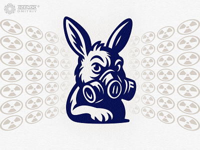 Rabbit in Gas Mask Logo animal in gas mask logo bold rabbit logo branding branding of toxic protection dystopian rabbit logo futuristic animal logo gas mask logo logo post apocalyptic logo rabbit logo stylized rabbit logo survival rabbit logo toxic rabbit logo toxic symbol logo