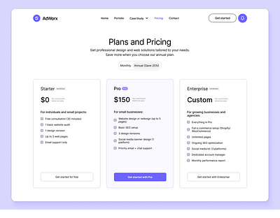 Pricing Page for Digital Agency agency pricing card components pricing pricing card pricing components pricing page ui ui design ux ux ui