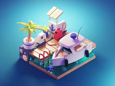 Docking Boat 3d animation app branding design flat graphic design icon illustration illustrator logo minimal motion graphics typography ui ux vector web web design website