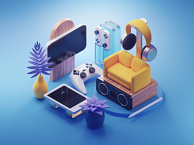 Gadgets Illustration 3d animation app branding design flat graphic design icon illustration illustrator logo minimal motion graphics typography ui ux vector web web design website
