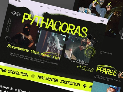 PYTHAGORAS - Streetwear Landing Page antidesign apparel clothing design fashion hype beast landing page landingpage marketplace online store streetwear swiss swiss design ui ui design website