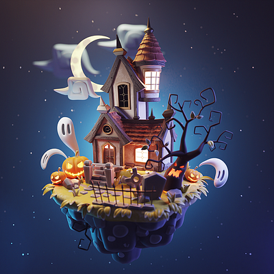 Spooky Island 3d animation app branding design flat graphic design icon illustration illustrator logo minimal motion graphics typography ui ux vector web web design website