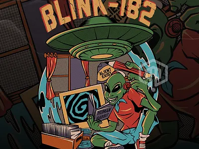 ALIENT EXIST - BLINK 182 artwork band blink182 branding commissionwork design illustration illustrator logo music outdoorapparel popunk punk rock tshirt ui