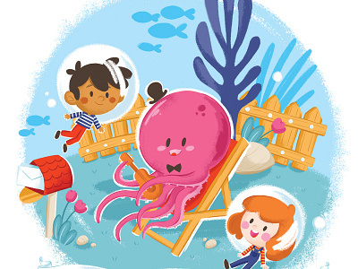 Octopus's Garden 3d animation app branding design flat graphic design icon illustration illustrator logo minimal motion graphics typography ui ux vector web web design website