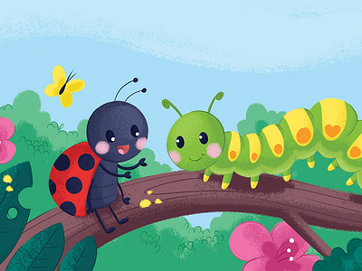 The ladybird who's lost without her friend animation app brand branding design flat graphic design icon illustration illustrator logo minimal motion graphics typography ui ux vector web web design website