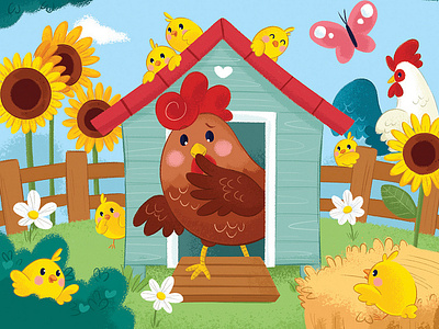 The hen who's lost her nice chicks animation app branding design flat graphic design icon illustration illustrator logo logo design minimal motion graphics typography ui ux vector web web design website
