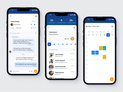 Task manager and messenger app crm design messenger mobile app ui ux