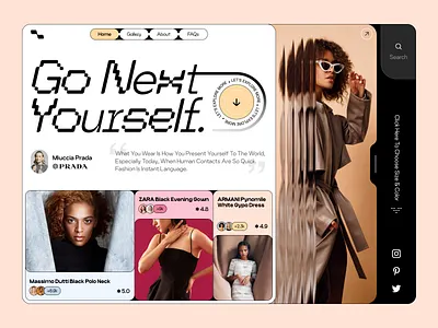 Fashion E-commerce Landing Page👒 card dress ecommerce fashion glass header landing landing page marketplace online shop product card search serch bar shop shopping slider store title ui ux