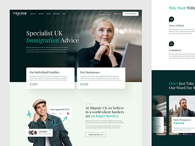 Landing page for a UK immigration company app design figma graphic design ui